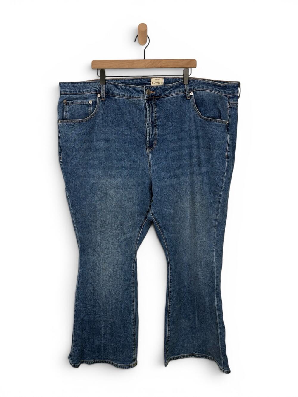 Eloquii Naomi Comfort Stretch Straight Leg Jeans Plus Size 24 Medium Wash